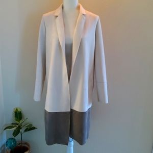 ZARA Faux Suede Colorblock Coat